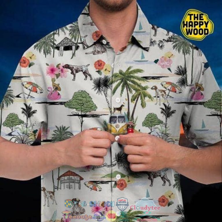 German Shorthaired Pointer Camping Hawaiian Shirt And Shorts
