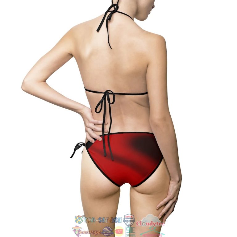 Human Rights LINFA Red Black Fading Two Piece Bikini Set Swimsuit Beach