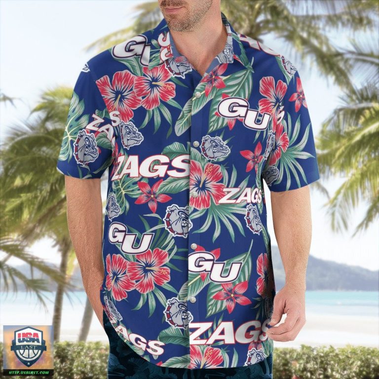 Beautiful Gonzaga Bulldogs NCAA Hawaiian Short Sleeve Shirt Beach Short