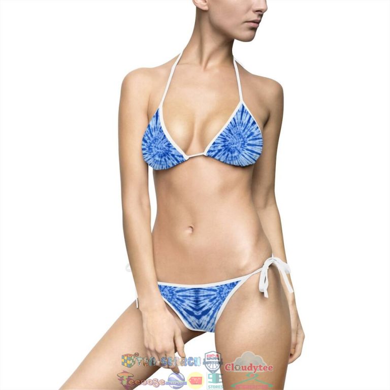 Tie Dye Blue Two Piece Bikini Set Swimsuit Beach