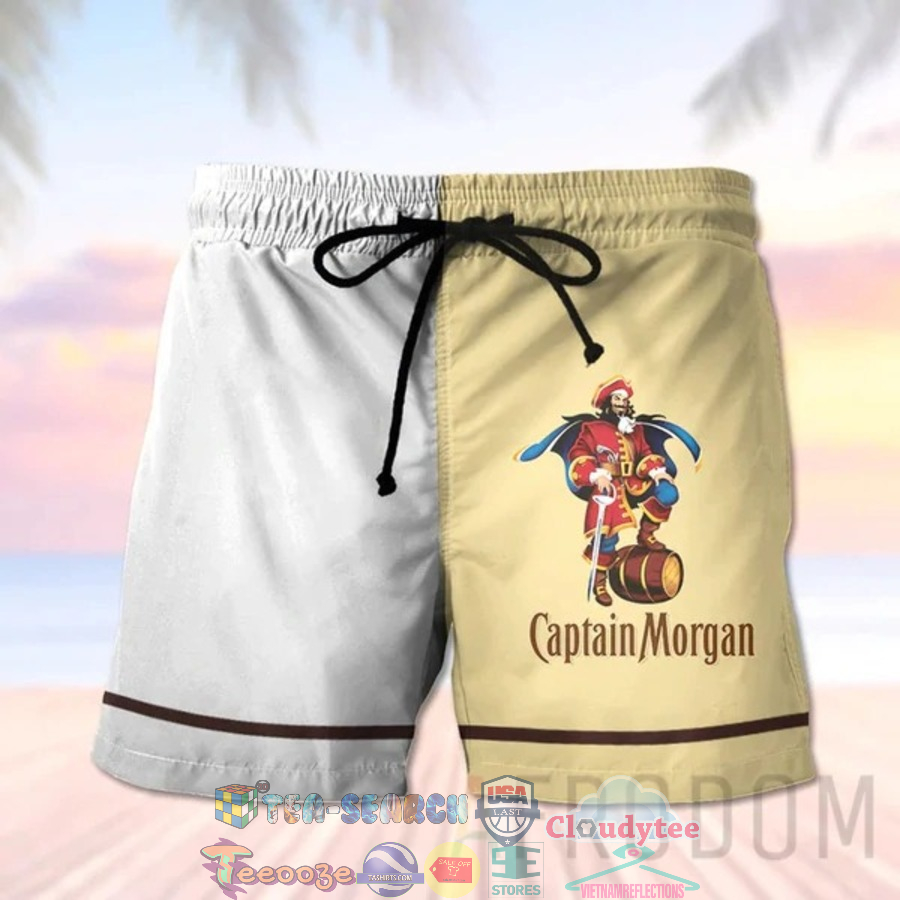 Captain Morgan Rum Basic White Hawaiian Shorts