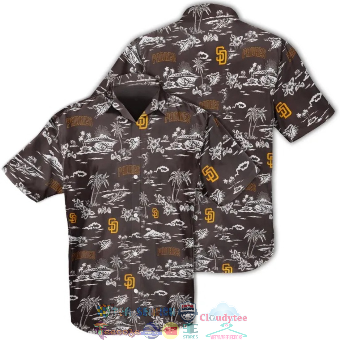 San Diego Padres MLB Hibiscus Palm Tree Hawaiian Shirt