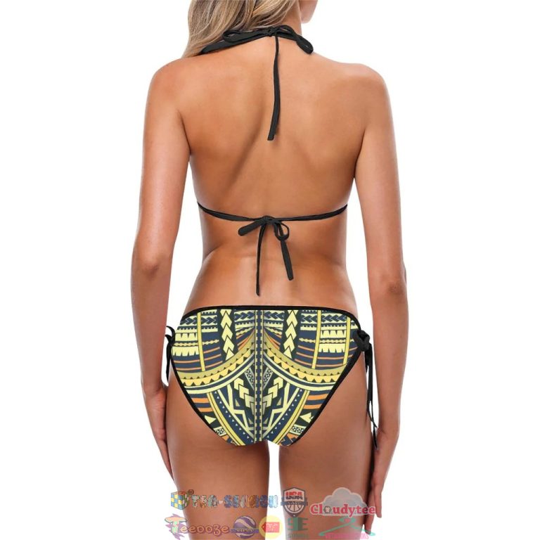 Polynesian Tattoo Print Two Piece Bikini Set Swimsuit Beach