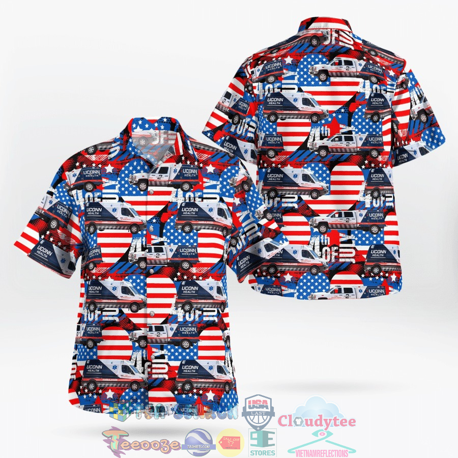Uconn Health Emergency Medical Services Independence Day Hawaiian Shirt
