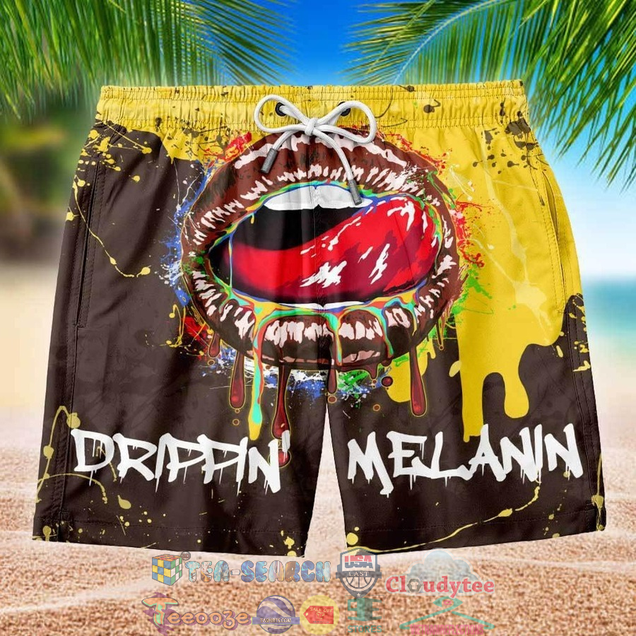 Drippin’ Melanin Lips Hawaiian Shorts