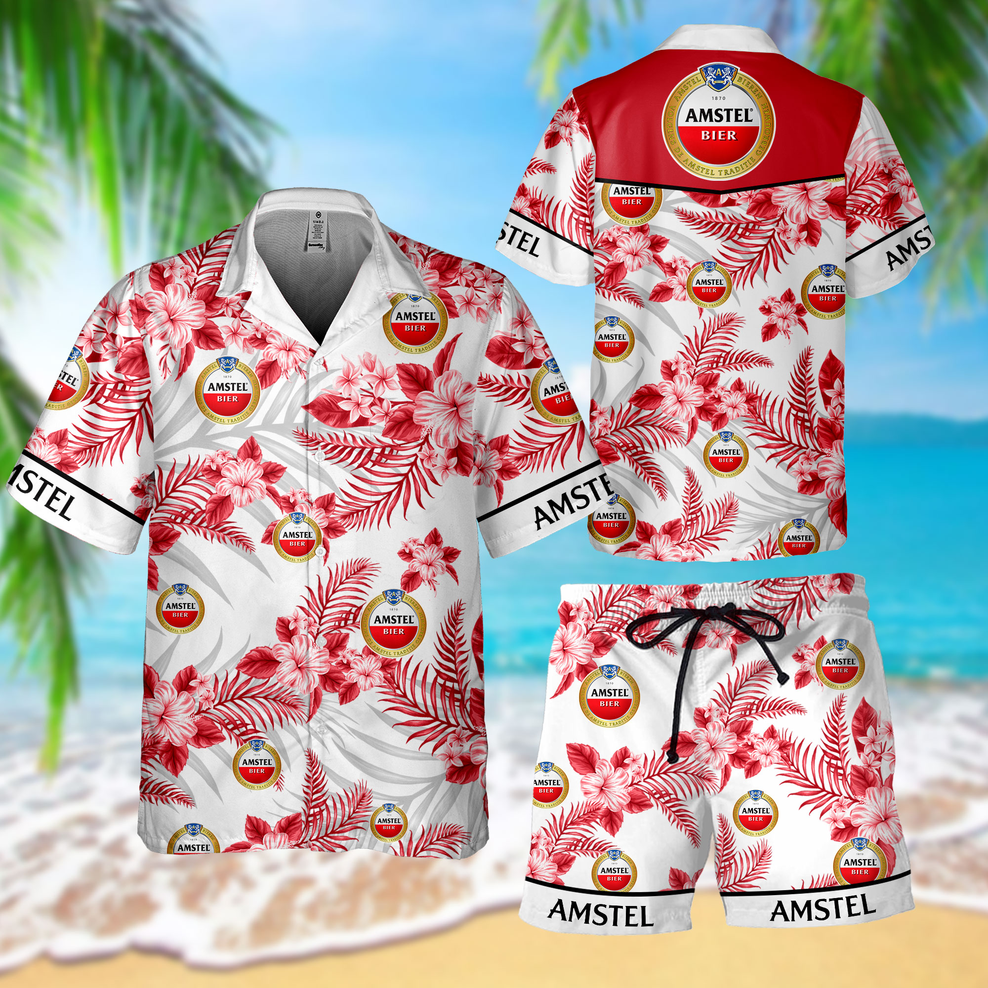 NEW Amstel Hawaii Shirt, Shorts