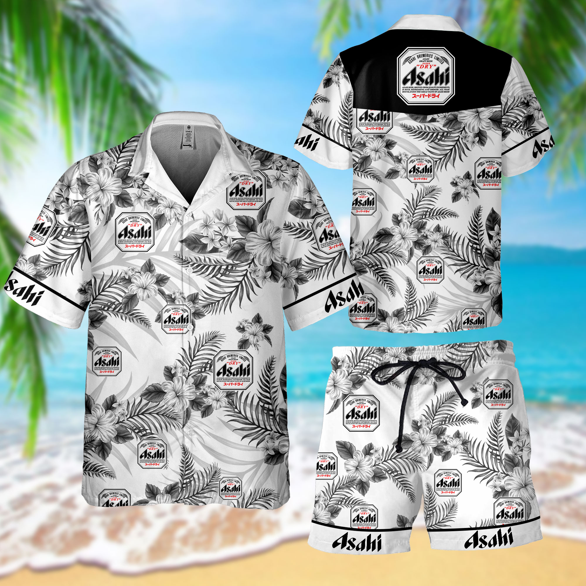 NEW Asahi Breweries Hawaii Shirt, Shorts