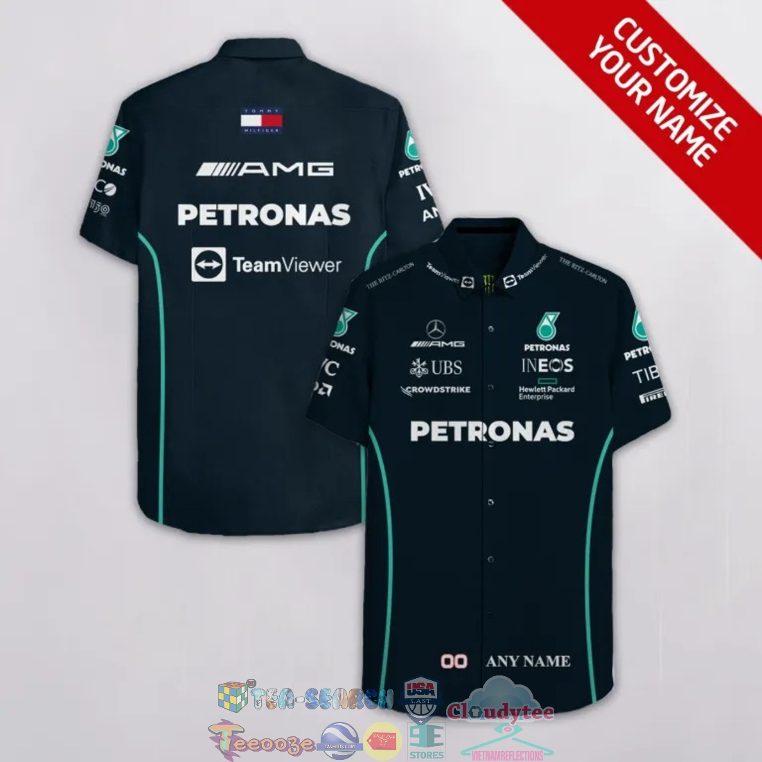 Mercedes AMG Petronas TeamViewer UBS Personalized Hawaiian Shirt