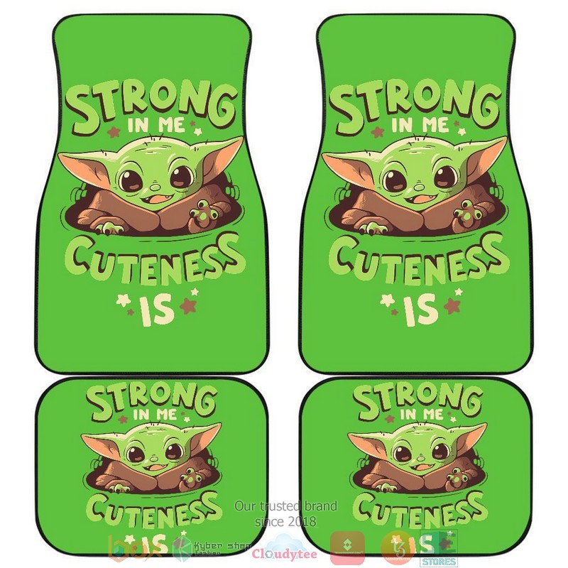 NEW Baby Yoda Strong in me Cuteness is green Car Floor Mats