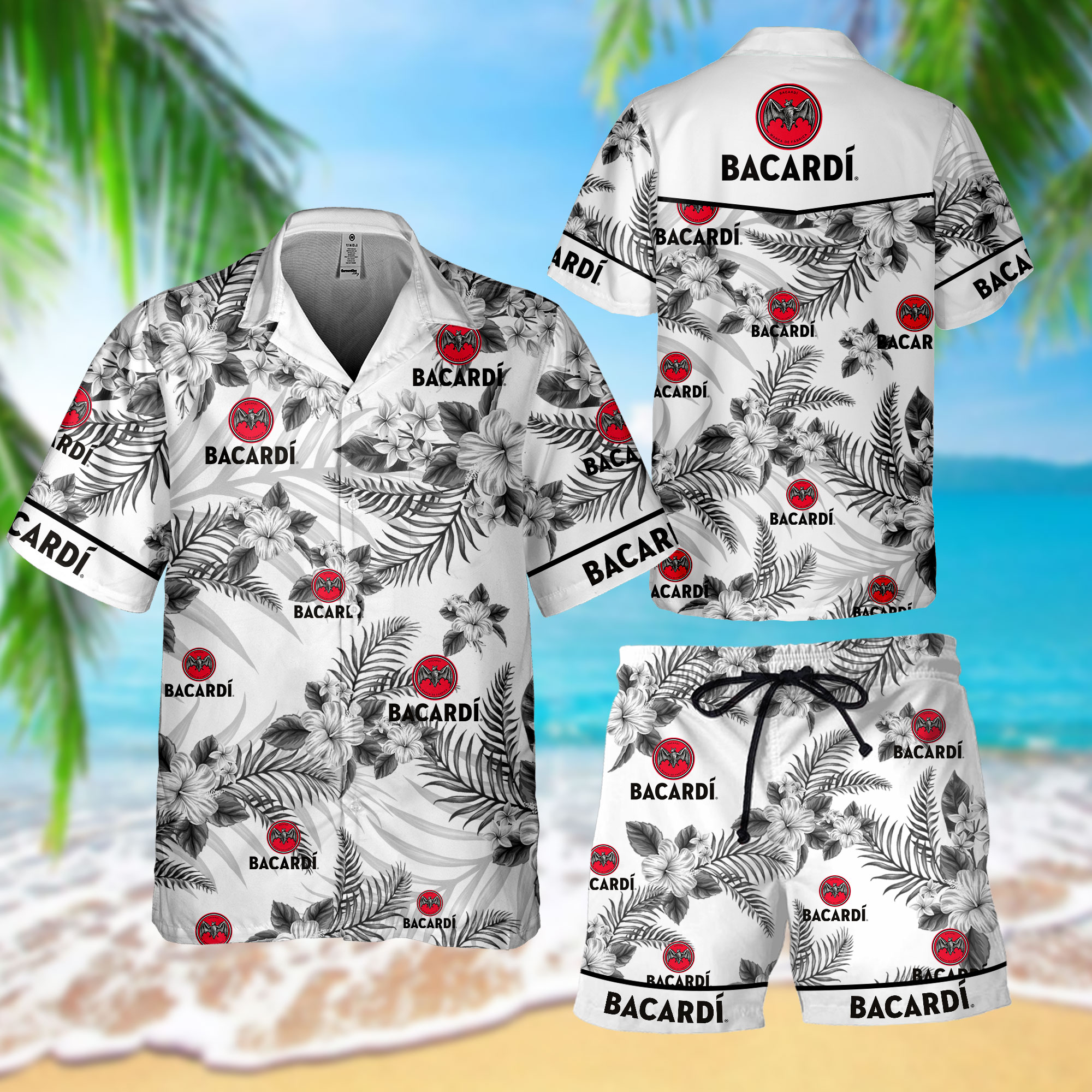 NEW Bacardi Hawaii Shirt, Shorts