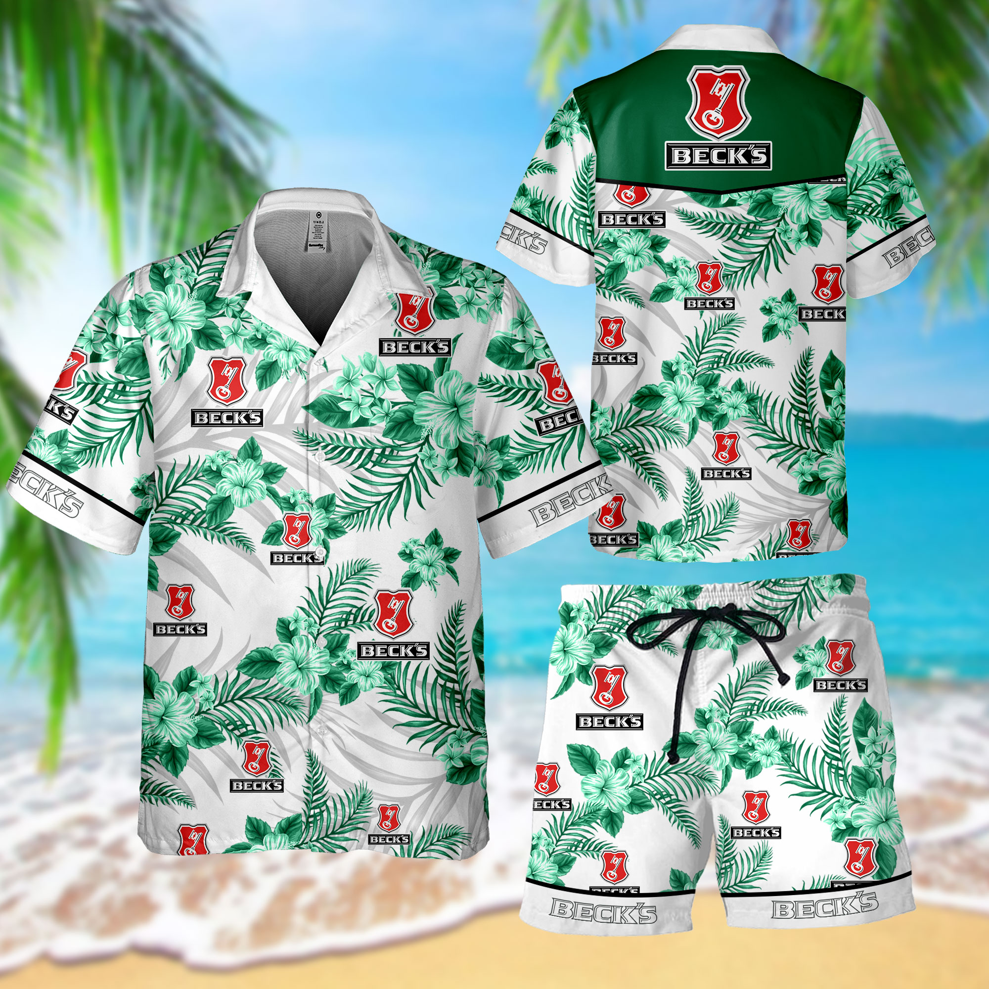 NEW Beck’s Hawaii Shirt, Shorts