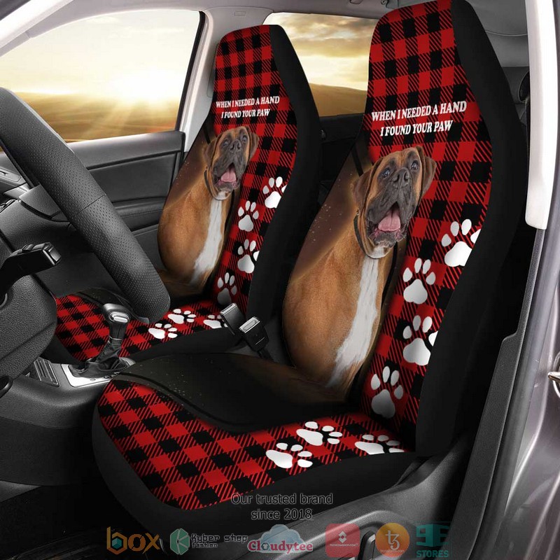 NEW Boxer Dog I Found Your Paw Boxer Dog Car Seat Covers