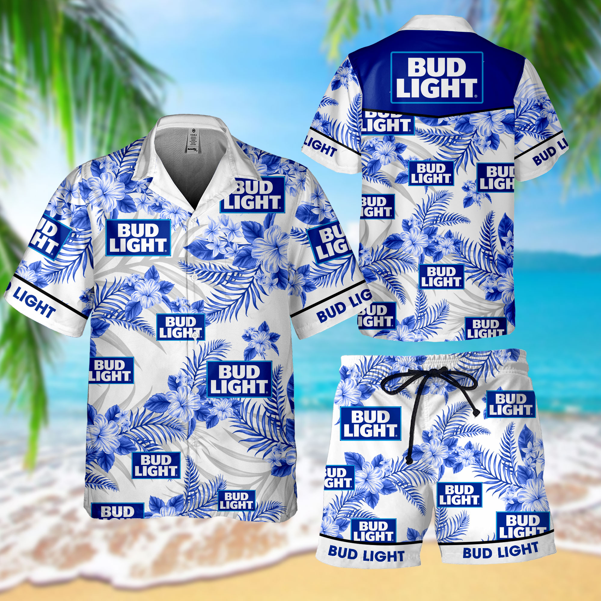 NEW Bud Light Hawaii Shirt, Shorts