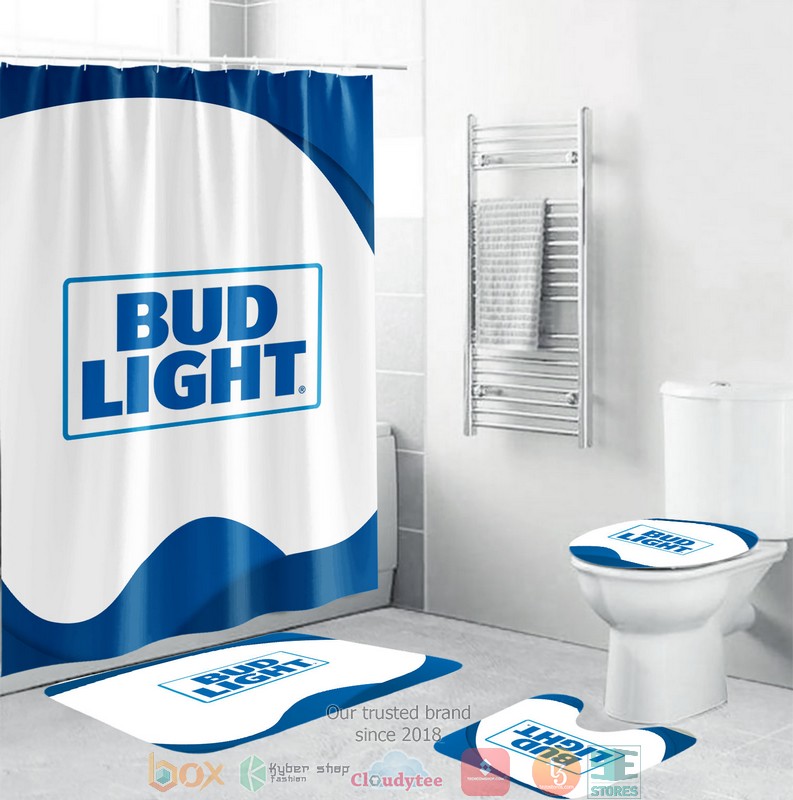 BEST Bud Light Shower curtain bathroom set