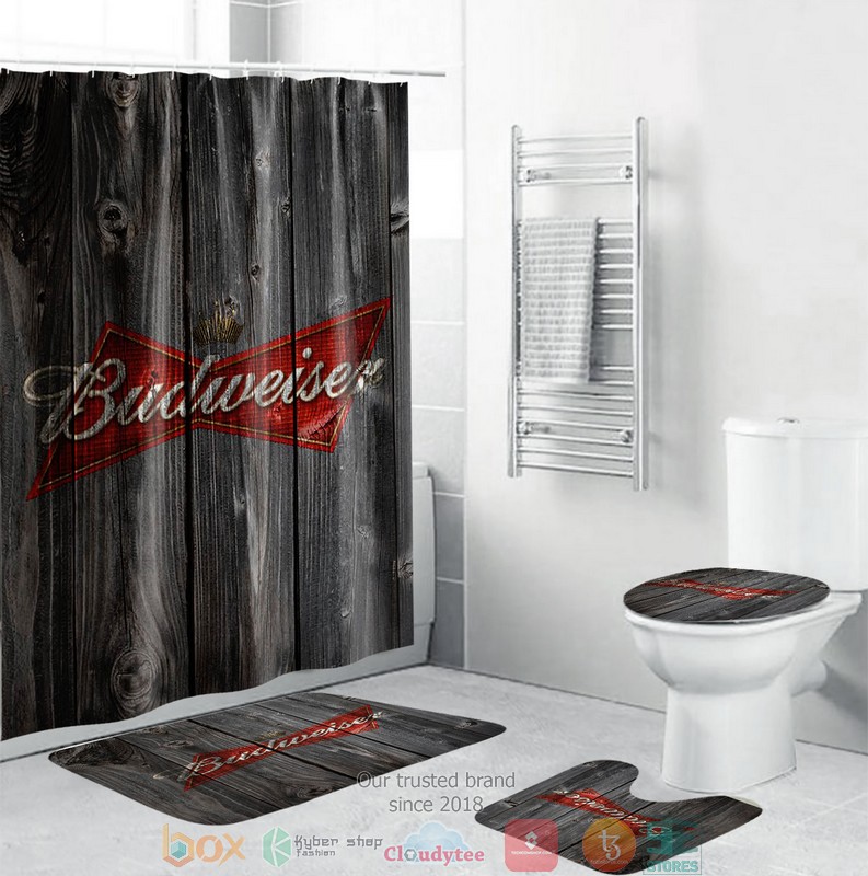 BEST Budweiser Shower curtain bathroom set