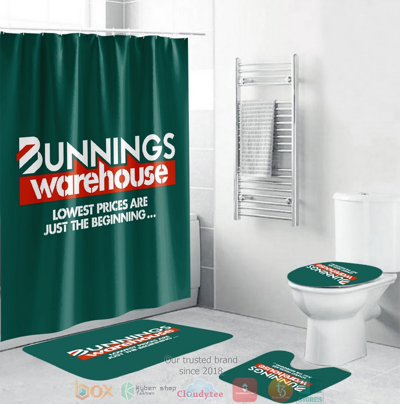 BEST Bunnings Warehouse Shower curtain bathroom set