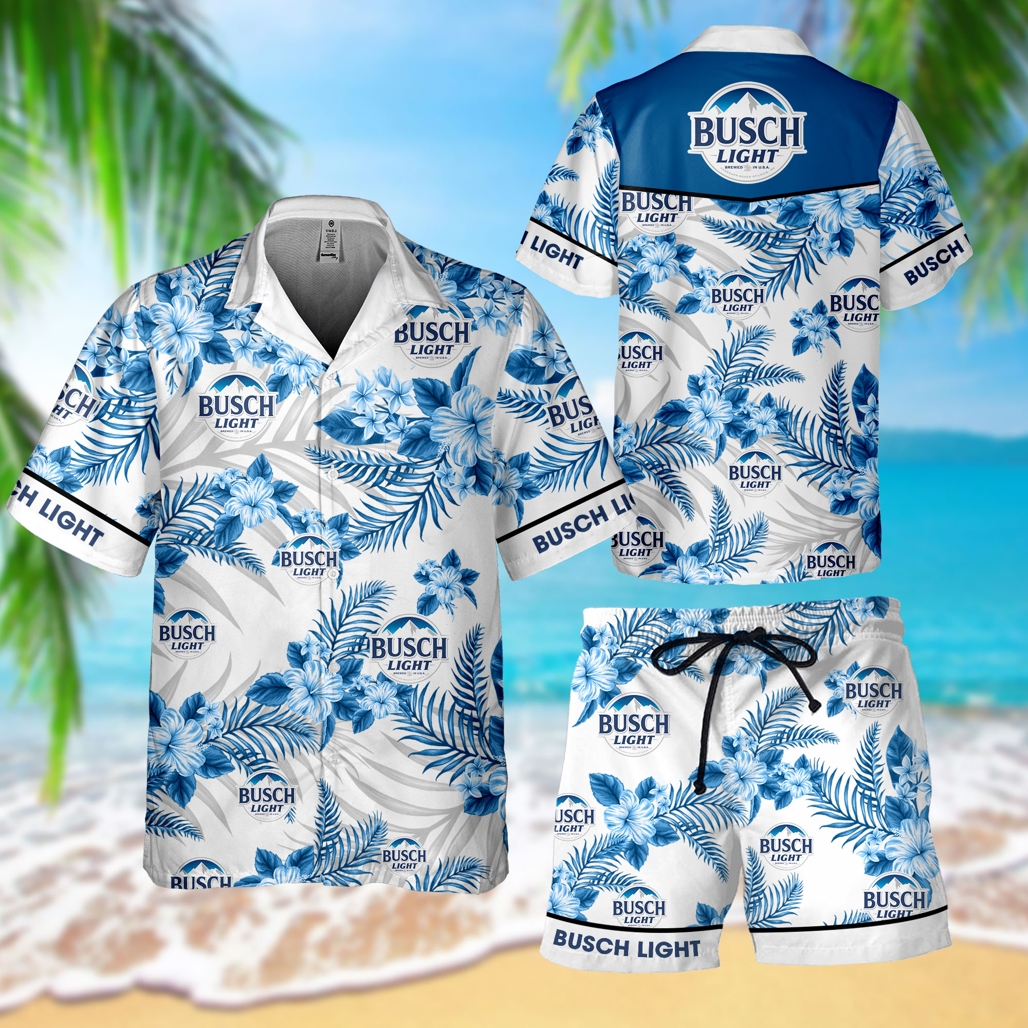 NEW Busch Light Hawaii Shirt, Shorts