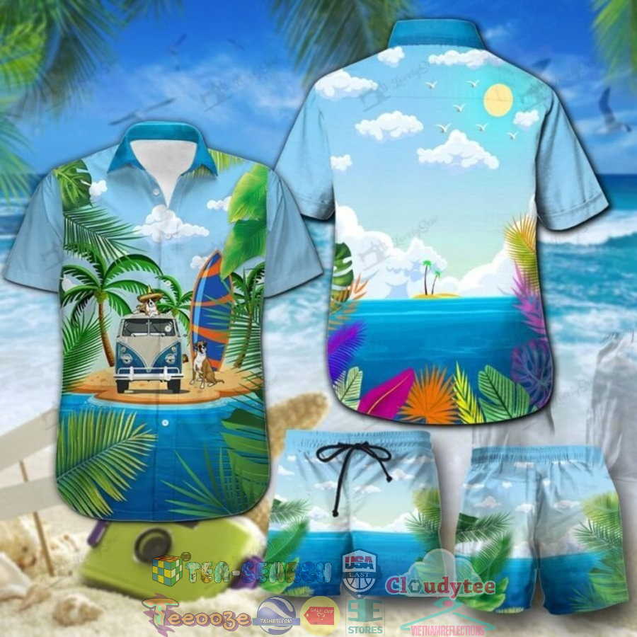 Boxer Island Hawaiian Shirt And Shorts