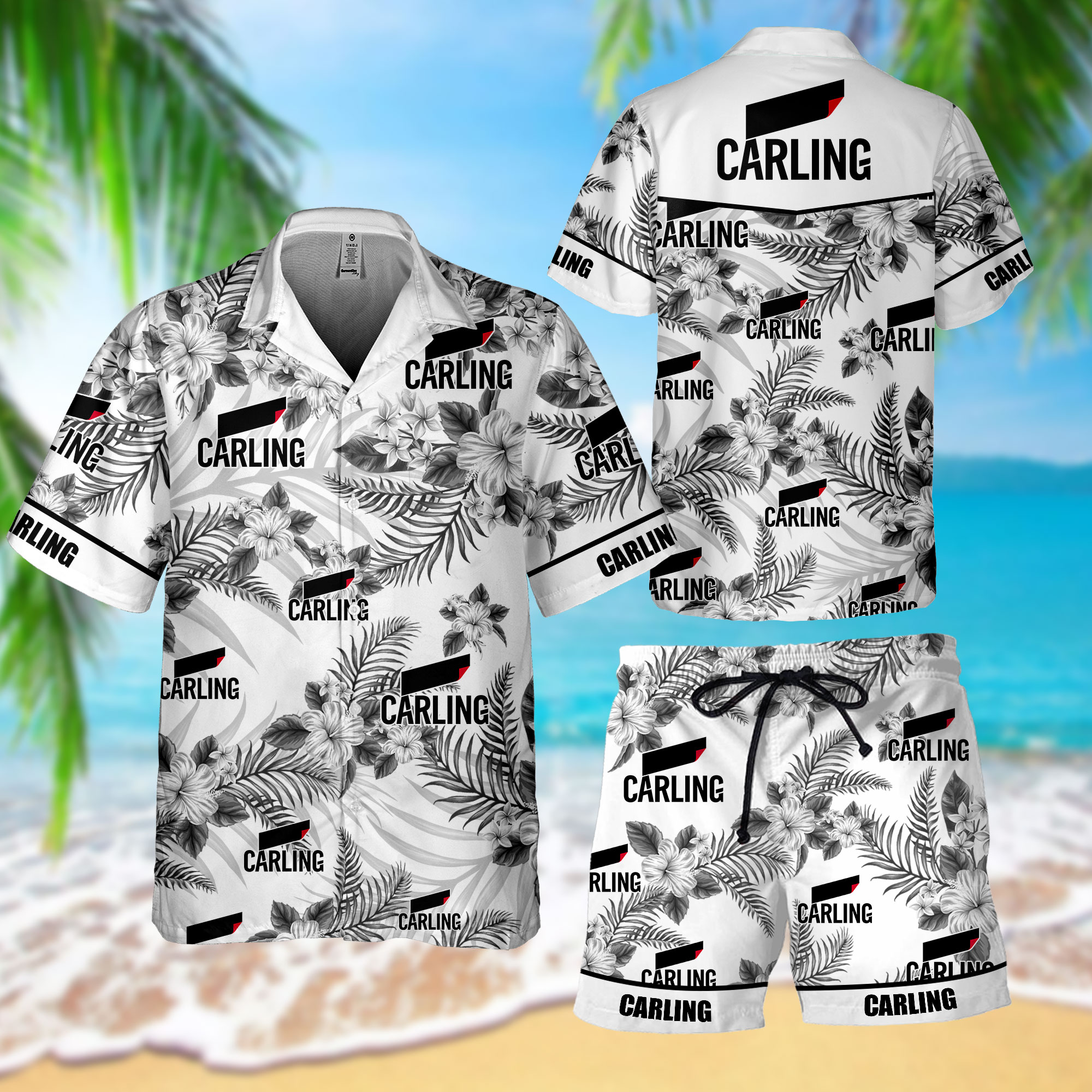 NEW Carling Hawaii Shirt, Shorts