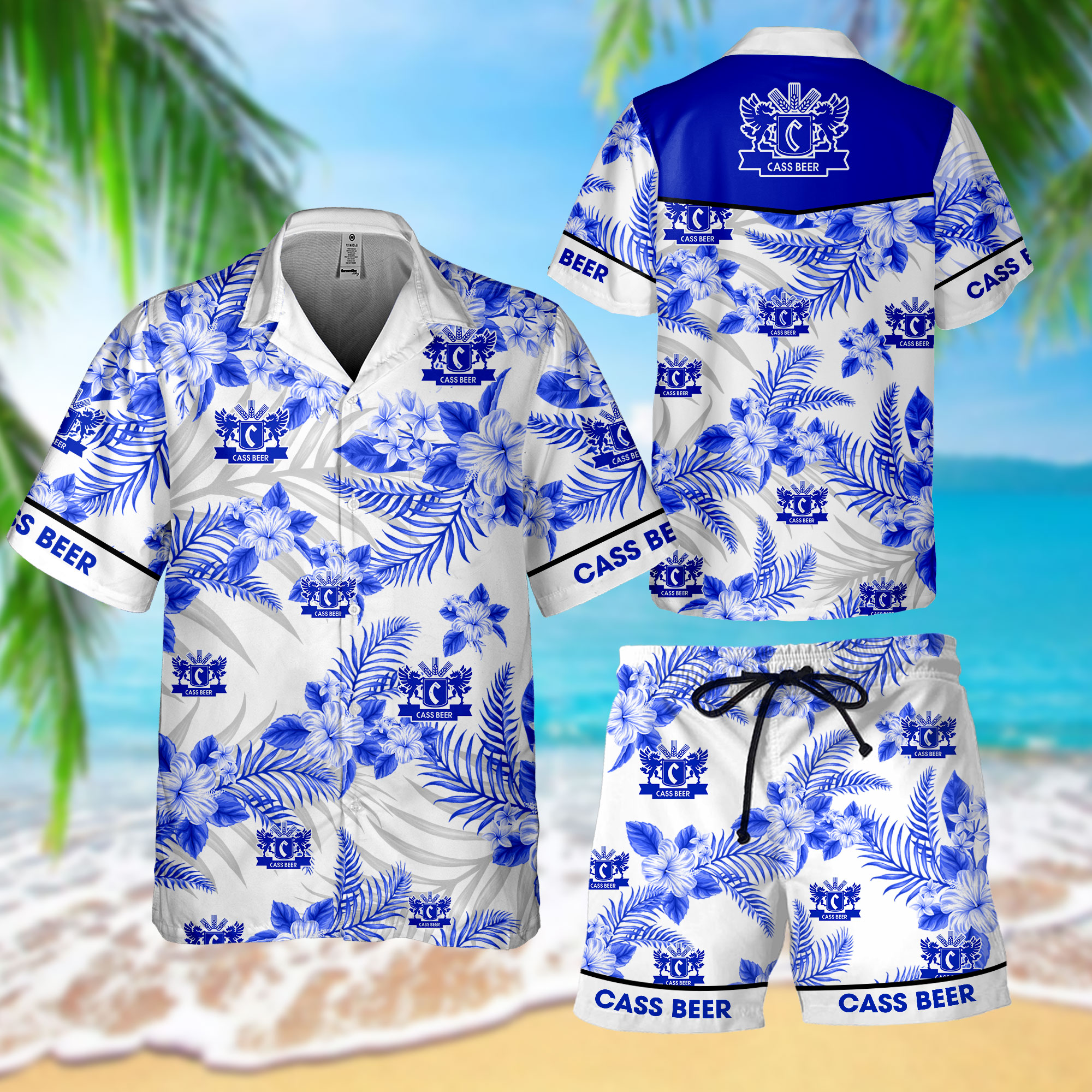 NEW Cass Beer Hawaii Shirt, Shorts