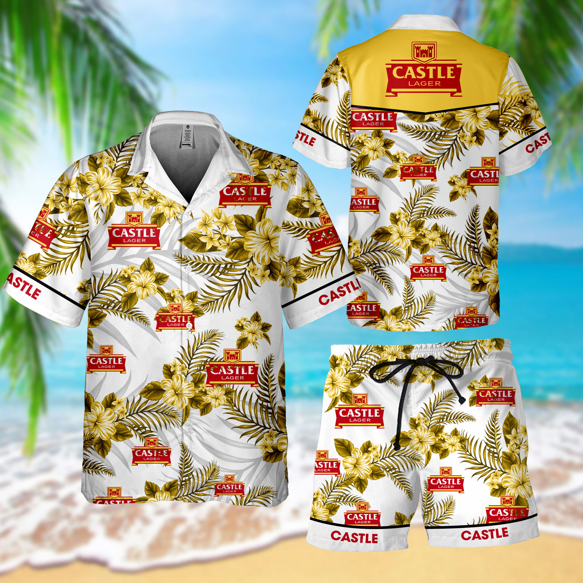 NEW Castle Lager Hawaii Shirt, Shorts
