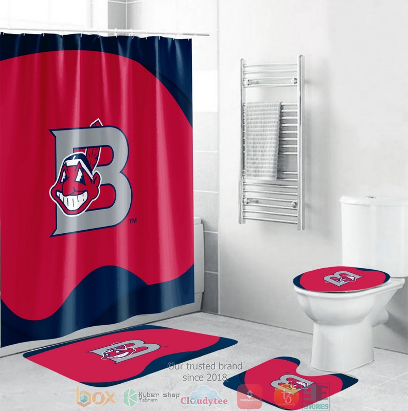 BEST Cleveland Indians Shower curtain bathroom set