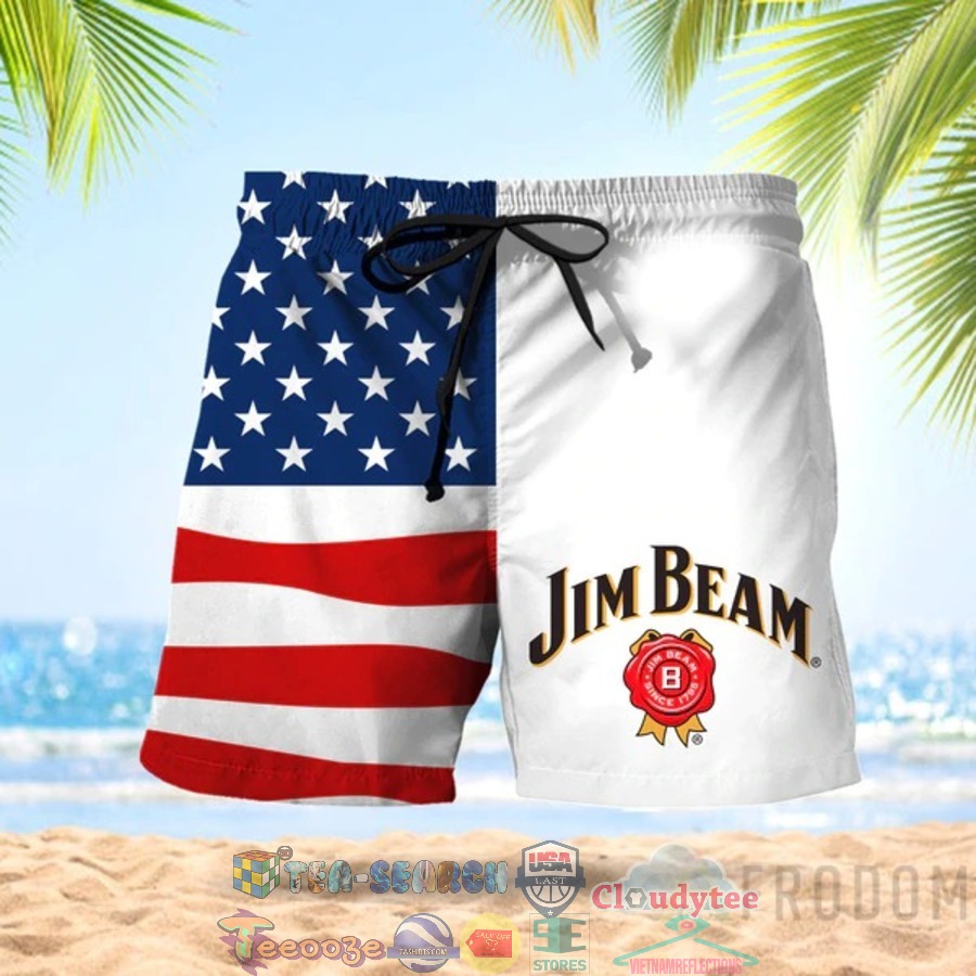 4th Of July Independence Day American Flag Jim Beam Whiskey Hawaiian Shorts