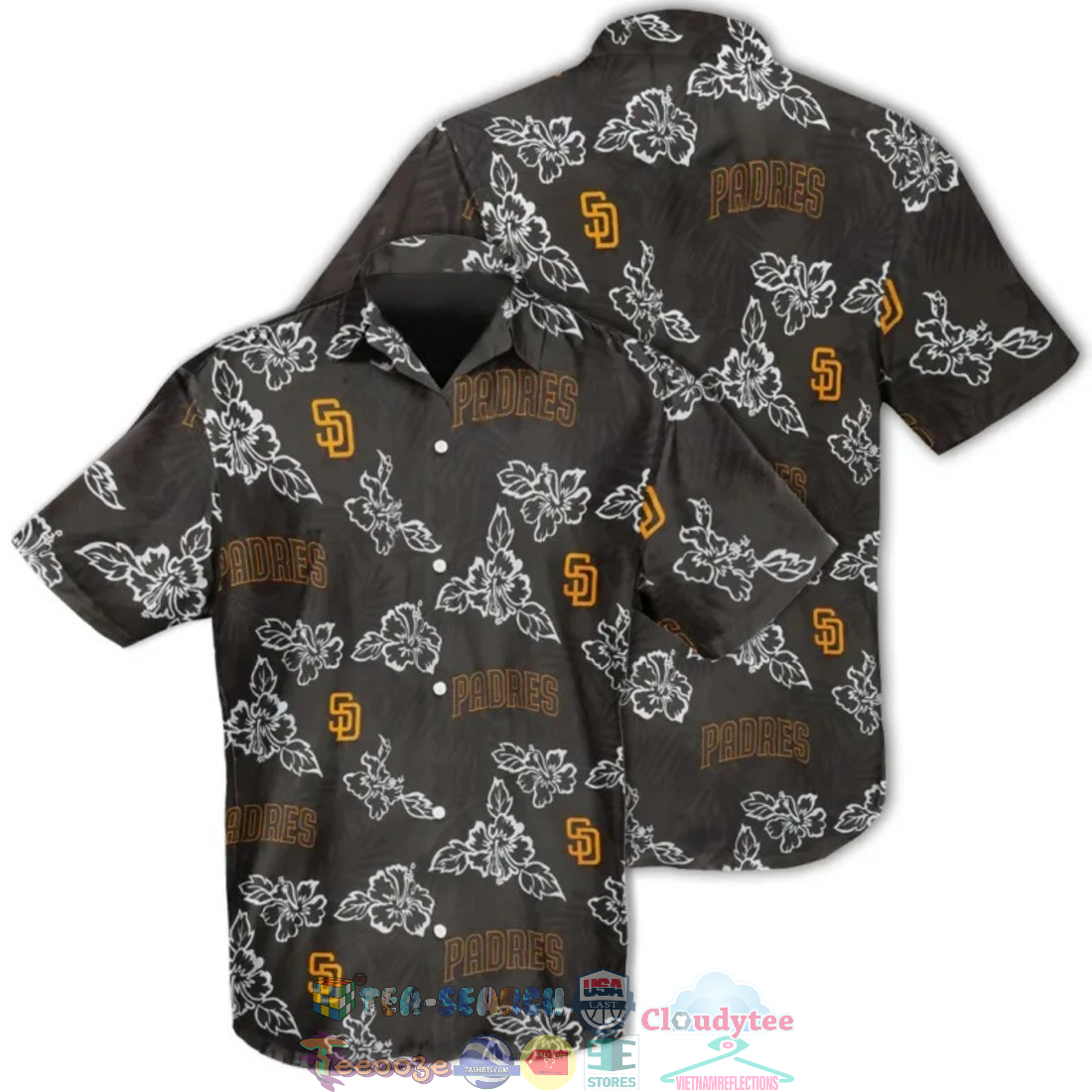 San Diego Padres MLB Hibiscus Tropical Leaves Hawaiian Shirt