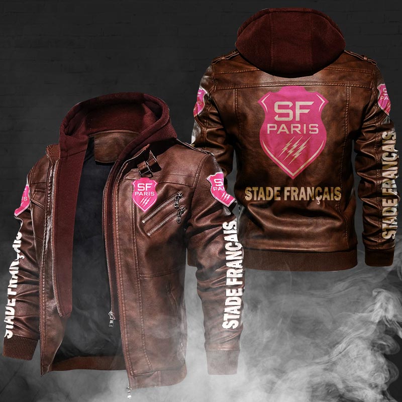 Stade francais Paris rugby Leather Jacket