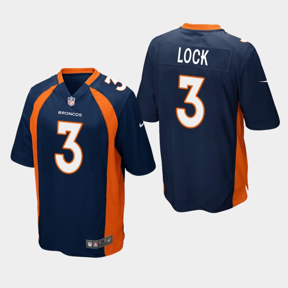 Denver Broncos 3 Drew Lock 2019 Draft Navy Football Jersey
