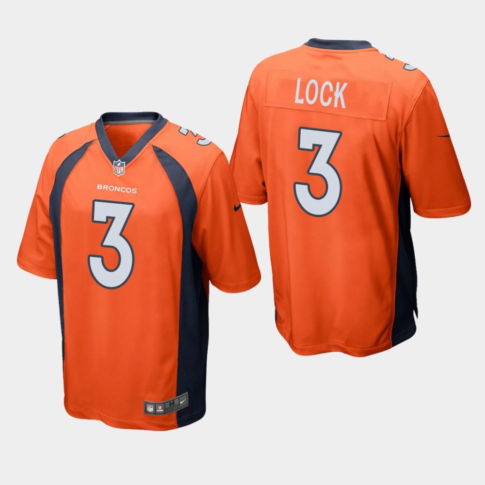 Denver Broncos 3 Drew Lock 2019 Draft Orange Football Jersey