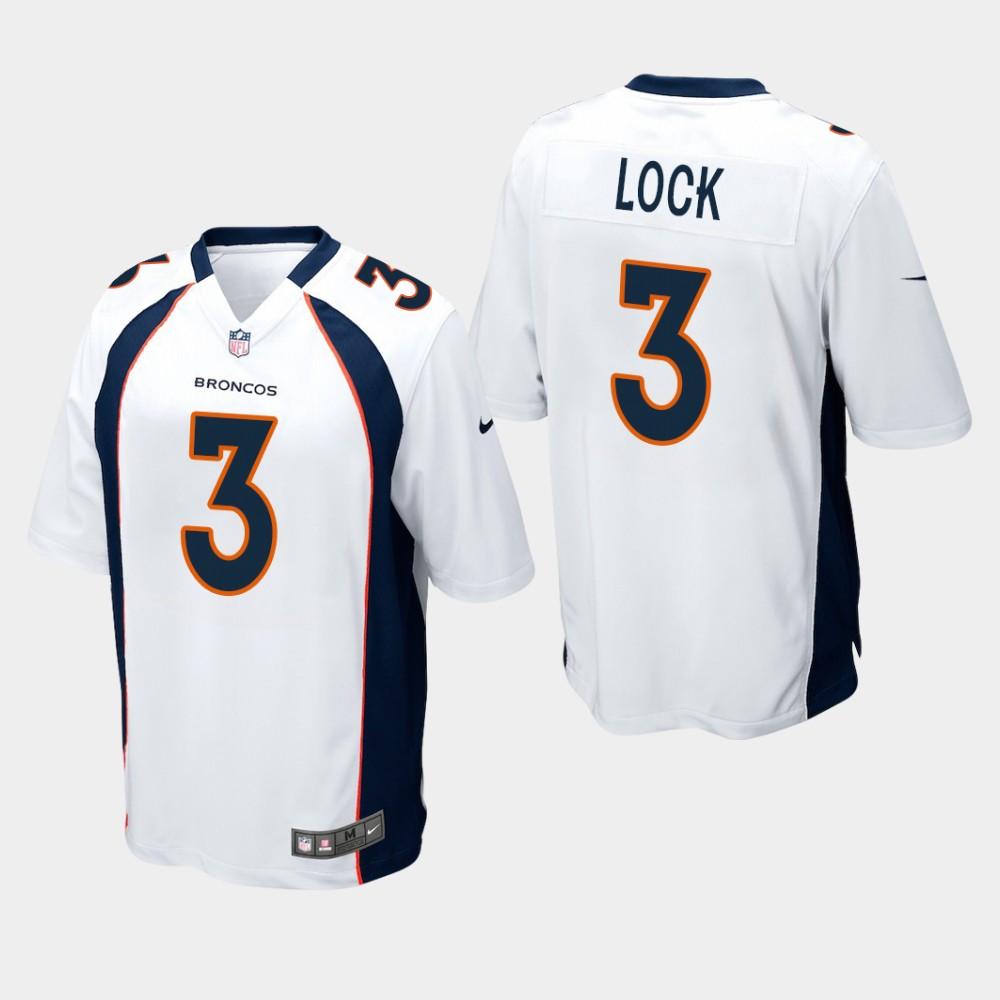 Denver Broncos 3 Drew Lock 2019 Draft White Football Jersey