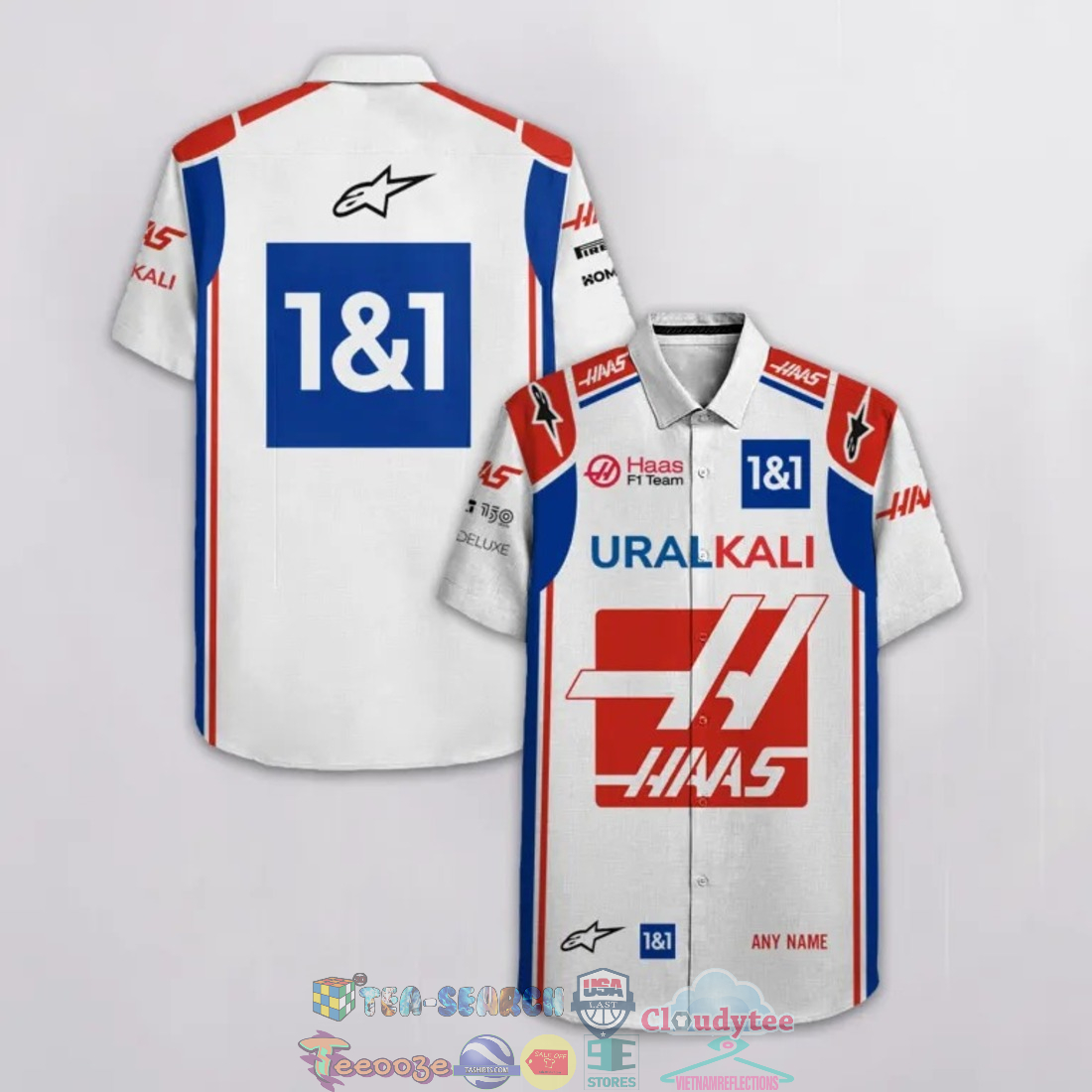 Alpinestars Haas F1 Team Uralkali Personalized Name Hawaiian Shirt