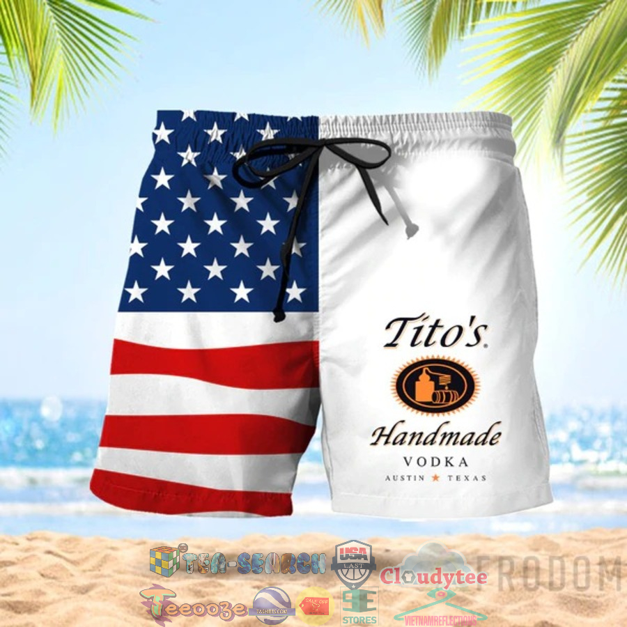 4th Of July Independence Day American Flag Tito’s Handmade Vodka Hawaiian Shorts