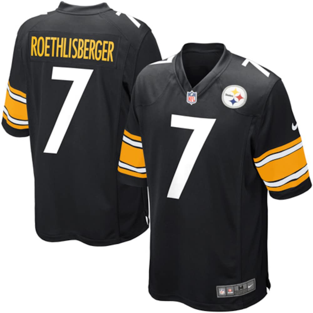 NEW Pittsburgh Steelers Ben Roethlisberger Black Game Player Football Jersey