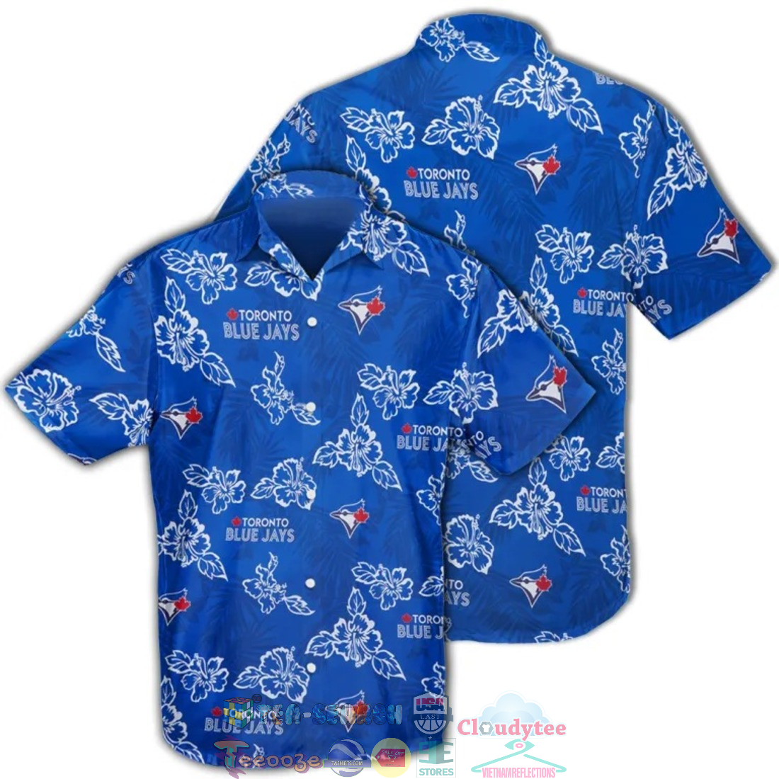 Toronto Blue Jays MLB Hibiscus Tropical Leaves Hawaiian Shirt