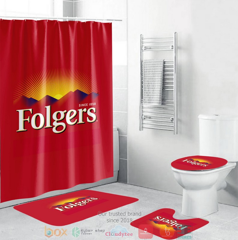 BEST Folgers Shower curtain bathroom set