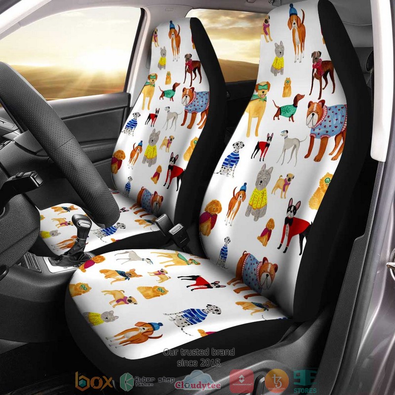 NEW Funny Dogs Colorful Pattern Car Seat Covers