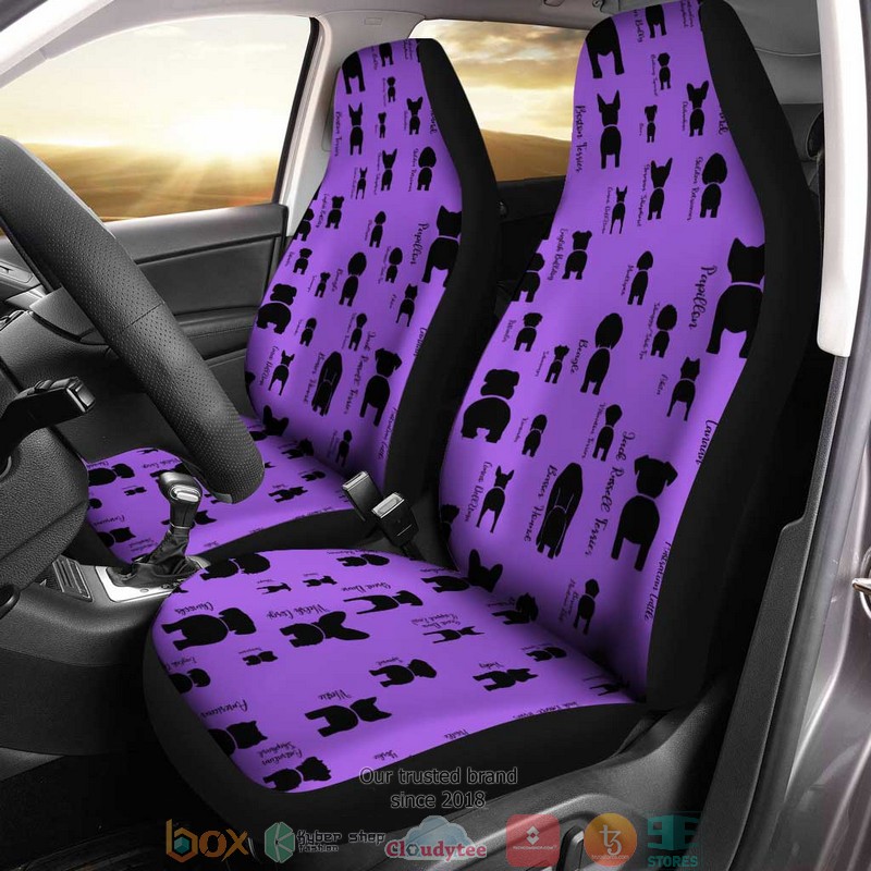 NEW Funny Dogs Purple Pattern Car Seat Covers