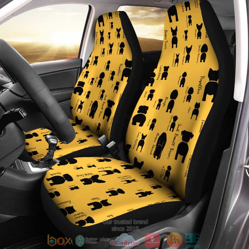 NEW Funny Dogs Yellow Pattern Car Seat Covers