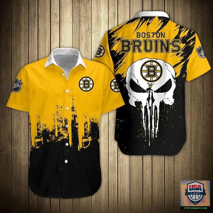 Trending Boston Bruins Punisher Skull Hawaiian Shirt