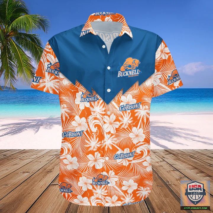 Bucknell Bison NCAA Tropical Seamless Hawaiian Shirt