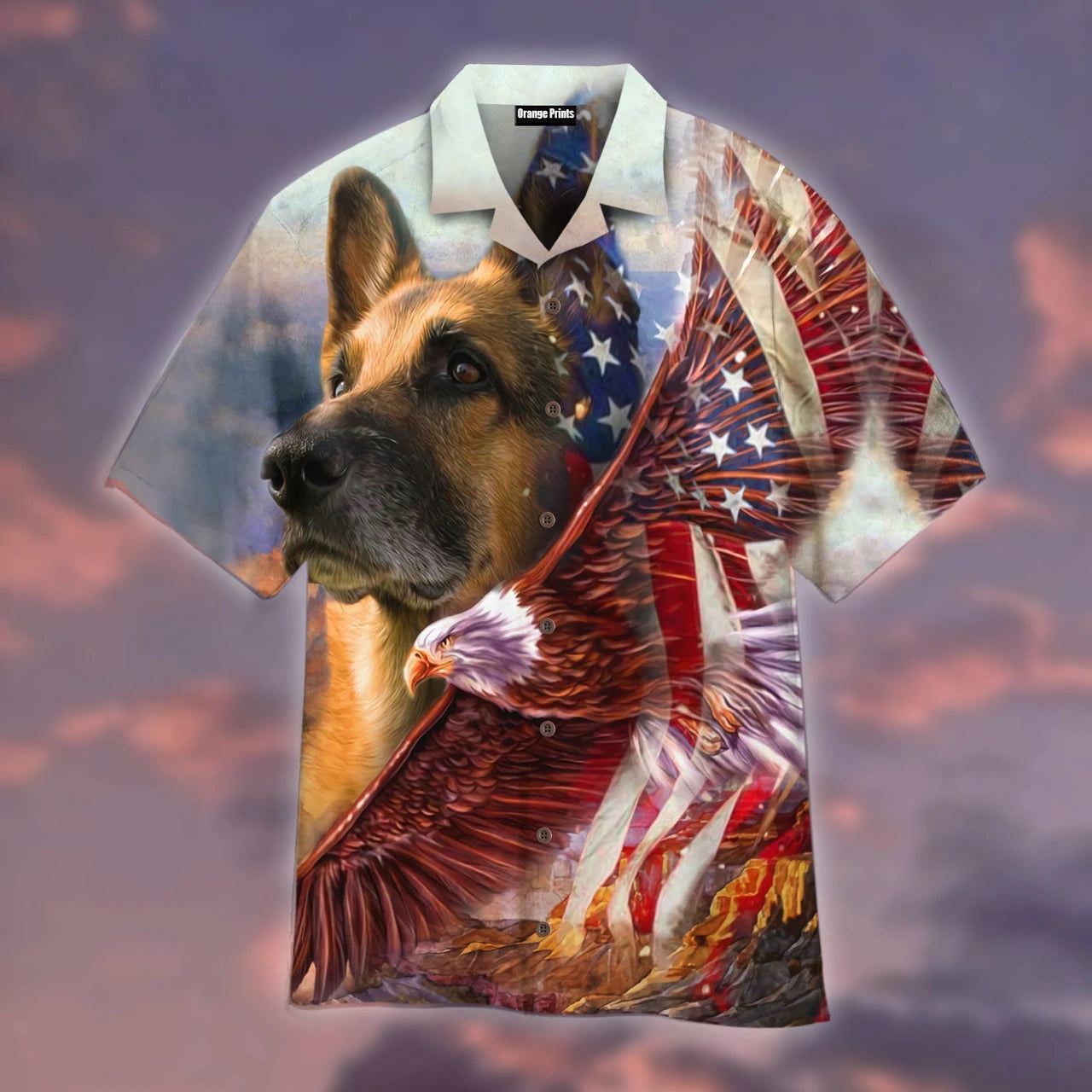 NEW German Shepherd American Flag Eagle Hawaii Shirt