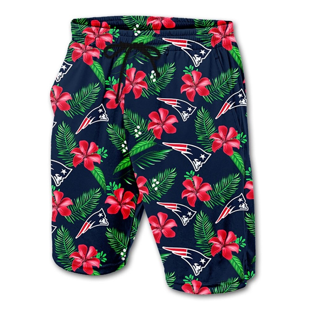 HOT New England Patriots flowers Beach Shorts