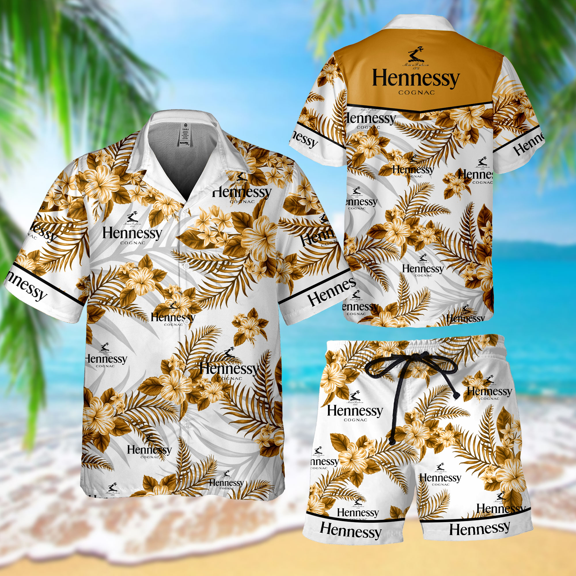 NEW Hennessy Cognac Hawaii Shirt, Shorts