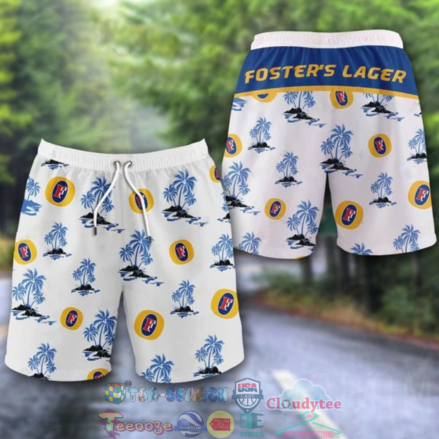 Foster’s Lager Beer Palm Tree Hawaiian Shorts