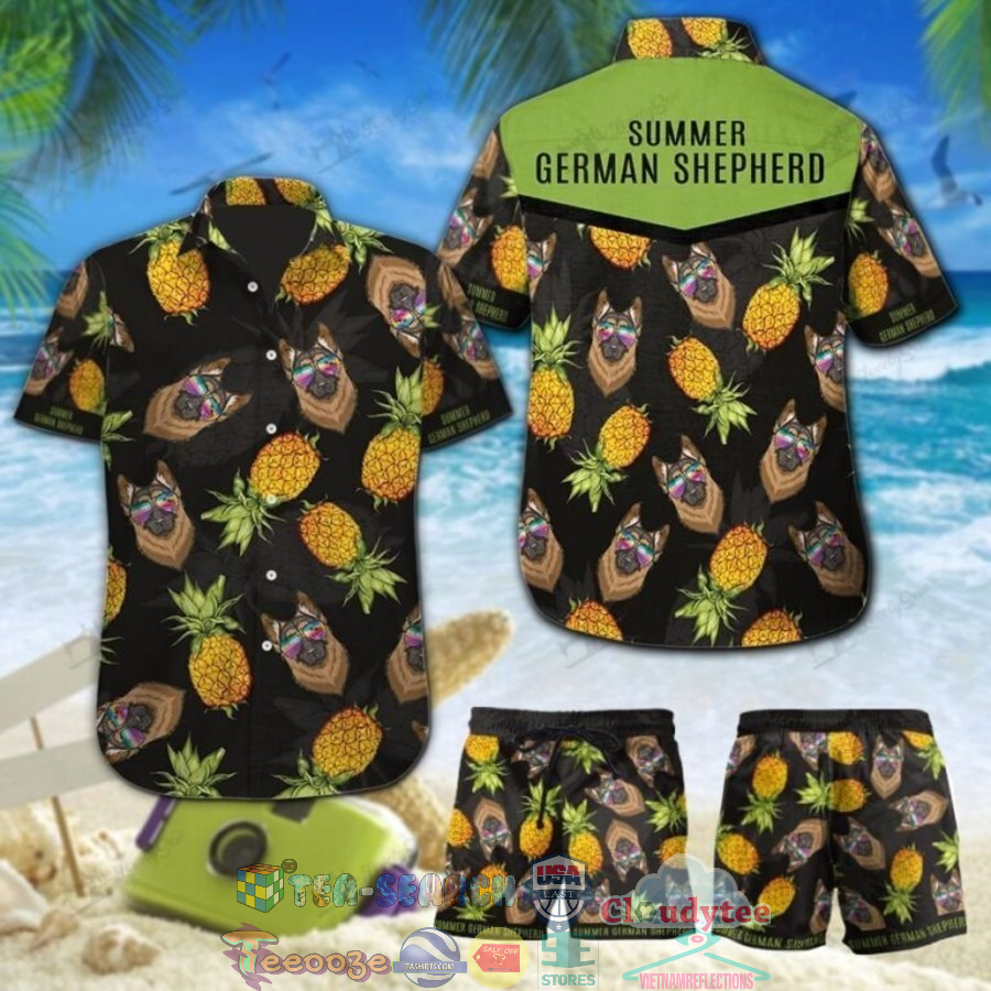 Summer German Shepherd Pineapple Hawaiian Shirt And Shorts
