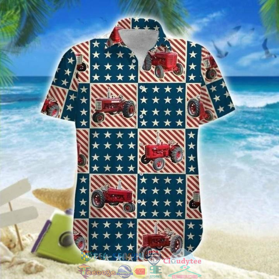 4th Of July Independence Day American Tractor Hawaiian Shirt