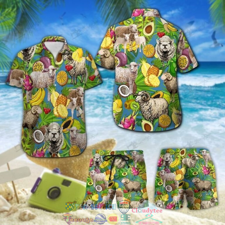 Sheep Tropicall Fruits Hawaiian Shirt And Shorts