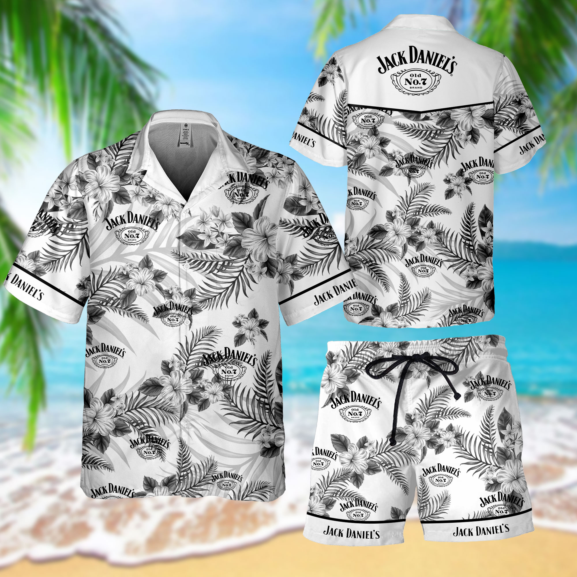 NEW Jack Daniel’s No 7 Hawaii Shirt, Shorts